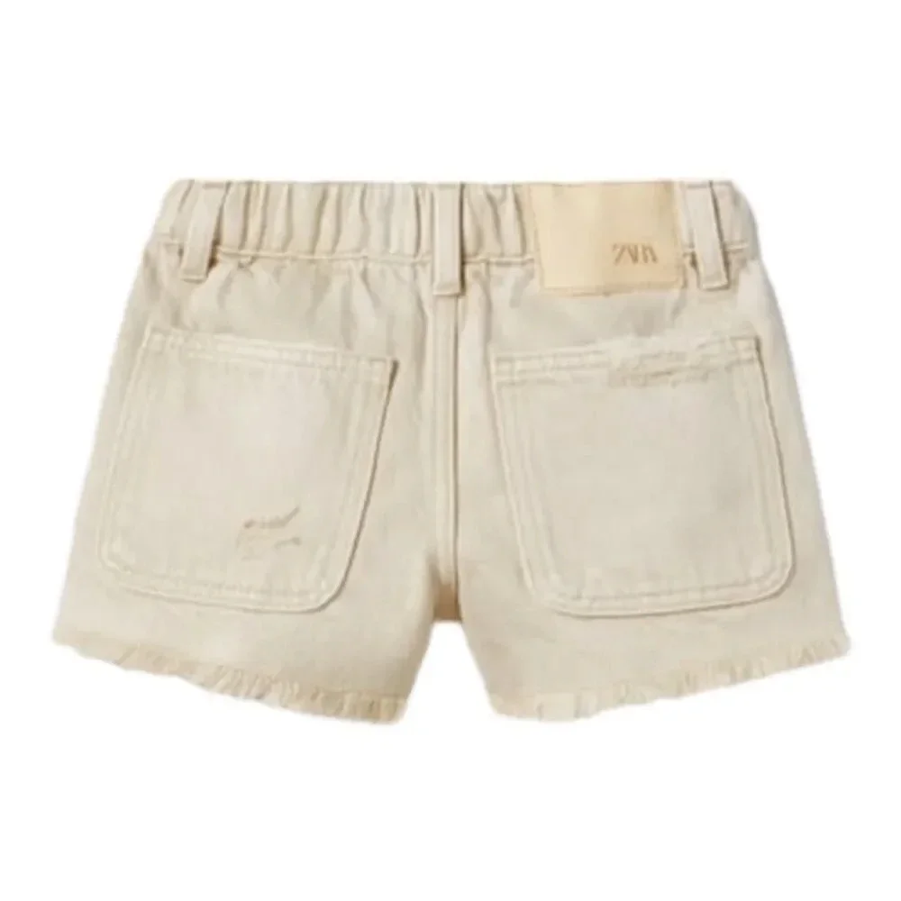 ZARA Kids | Green | FRAYED DENIM SHORTS